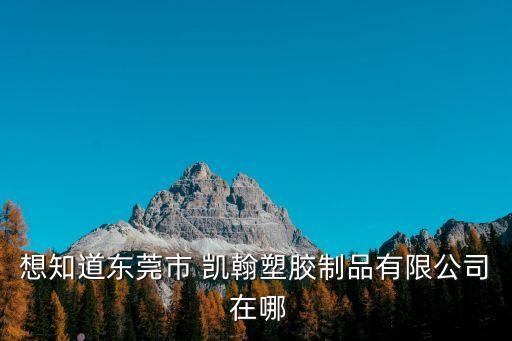 東莞凱泰塑膠制品有限公司圖片，想知道東莞市 凱翰塑膠制品有限公司 在哪