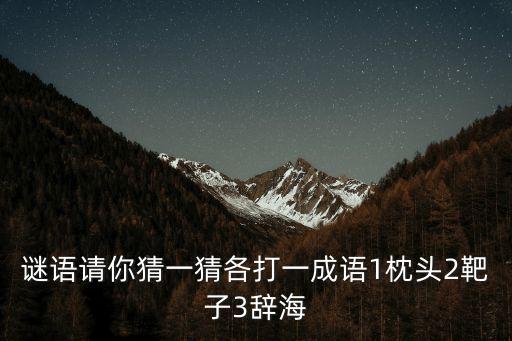 謎語請你猜一猜各打一成語1枕頭2靶子3辭海