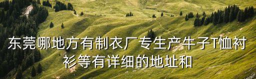 東莞市盈捷服飾有限公司，盈升制衣廠具體地址在東莞哪里