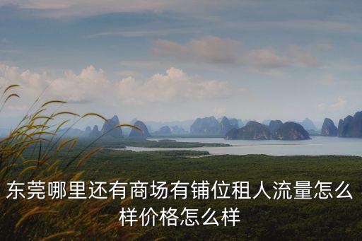 東莞哪里還有商場有鋪位租人流量怎么樣價格怎么樣