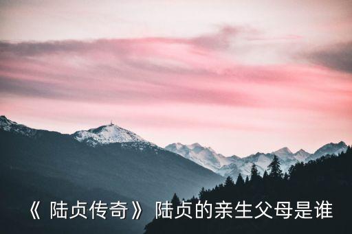 《 陸貞傳奇》 陸貞的親生父母是誰