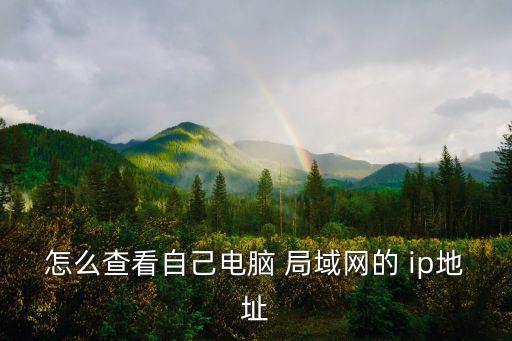 怎么查看自己電腦 局域網的 ip地址