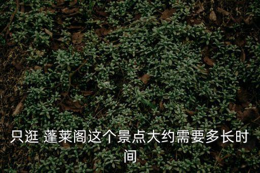 只逛 蓬萊閣這個景點大約需要多長時間