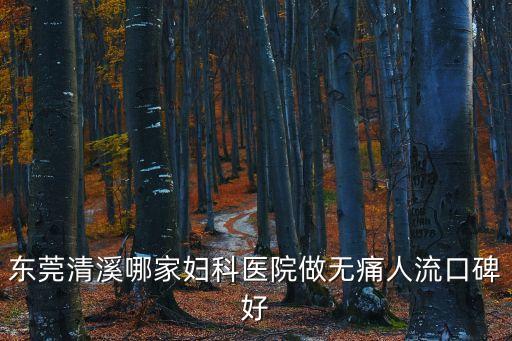 東莞清溪哪家婦科醫院做無痛人流口碑好