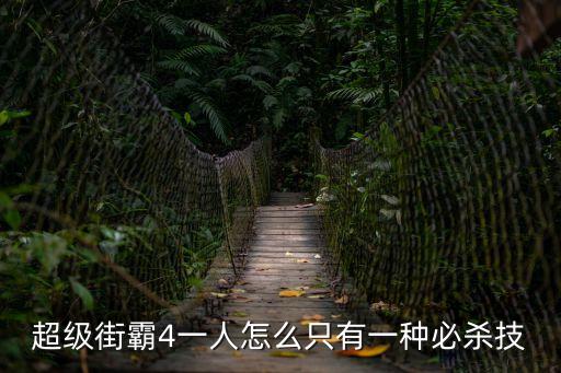 超級街霸，超級街霸4一人怎么只有一種必殺技