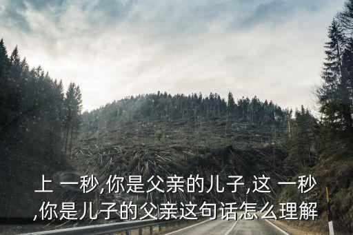 上 一秒,你是父親的兒子,這 一秒,你是兒子的父親這句話怎么理解
