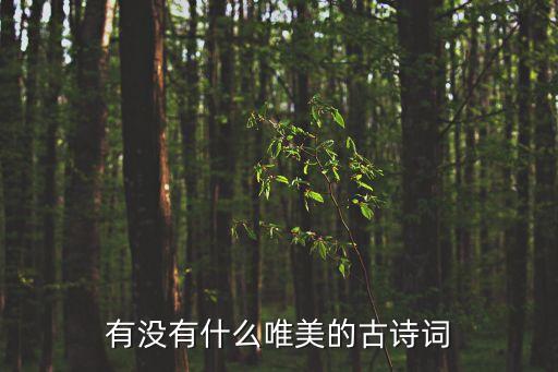 古詩詞唯美，求一句唯美古詩
