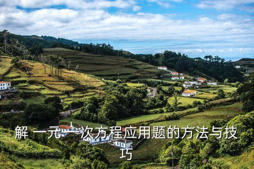 解 一元 一次方程應用題的方法與技巧
