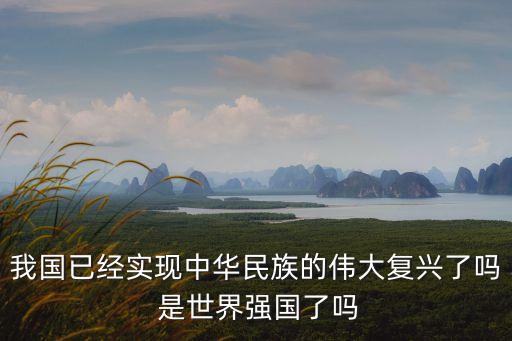 我國已經實現中華民族的偉大復興了嗎 是世界強國了嗎