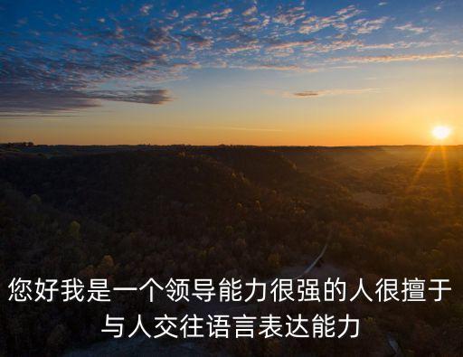 您好我是一個領(lǐng)導(dǎo)能力很強(qiáng)的人很擅于與人交往語言表達(dá)能力