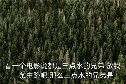 海沙派，看一個電影說都是三點水的兄弟 放我一條生路吧 那么三點水的兄弟是
