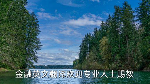 金融英文翻譯歡迎專業人士賜教