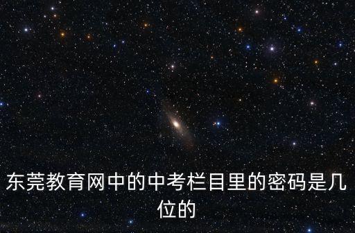 東莞教育網中的中考欄目里的密碼是幾位的