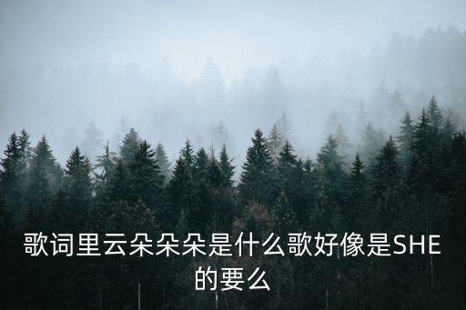 云朵上的歌謠，歌詞里云朵朵朵是什么歌好像是SHE的要么