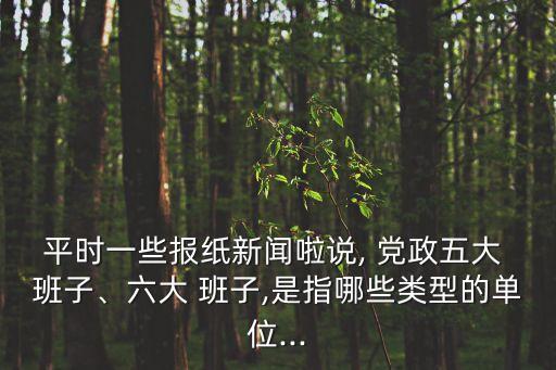黨政班子,大五班子沒有標(biāo)準(zhǔn)說法要看是哪一級(jí)
