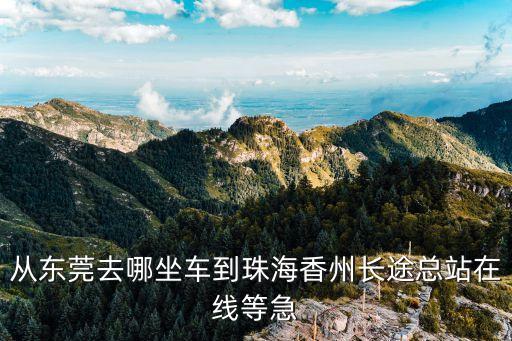 從東莞去哪坐車到珠海香州長途總站在線等急