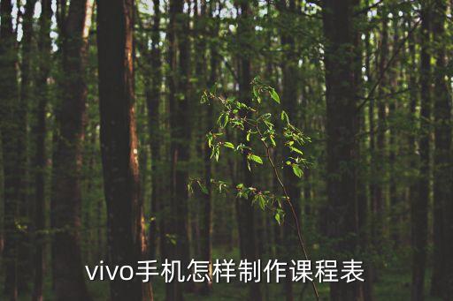 vivo手機(jī)怎樣制作課程表