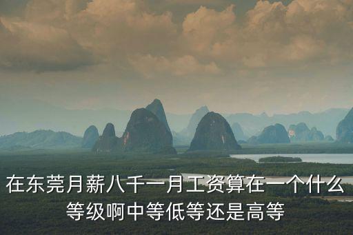 在東莞月薪八千一月工資算在一個(gè)什么等級(jí)啊中等低等還是高等