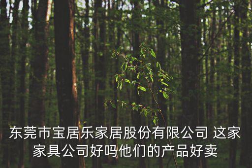 東莞市寶居樂家居股份有限公司 這家家具公司好嗎他們的產品好賣