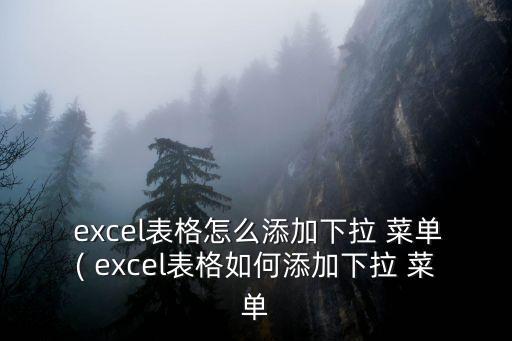 excel單元格下拉菜單,excel如何添加下拉表菜單