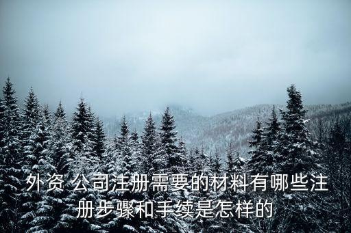注冊外資公司,外資公司注冊條件有哪些?