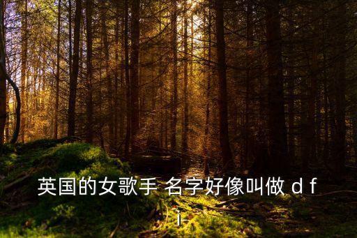 英國的女歌手 名字好像叫做 d fi