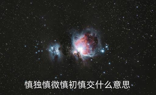 慎獨慎微慎初慎交什么意思