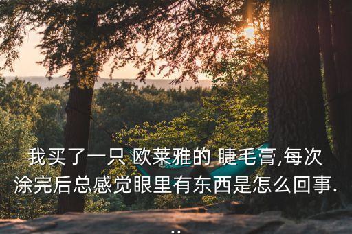 我買了一只 歐萊雅的 睫毛膏,每次涂完后總感覺眼里有東西是怎么回事...