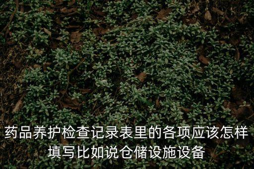 藥品養護檢查記錄表里的各項應該怎樣填寫比如說倉儲設施設備