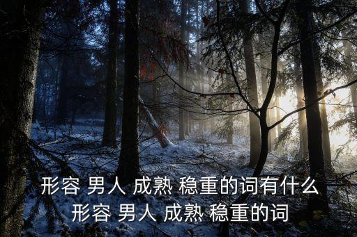  形容 男人 成熟 穩重的詞有什么 形容 男人 成熟 穩重的詞