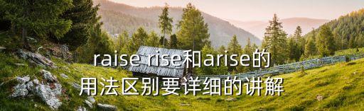 raise rise和arise的用法區別要詳細的講解