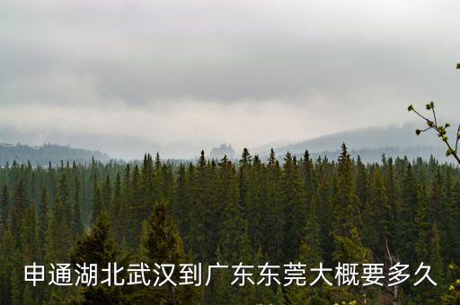 申通湖北武漢到廣東東莞大概要多久