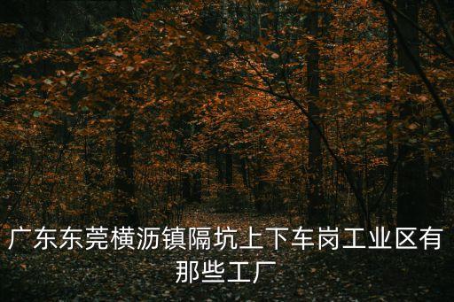 廣東東莞橫瀝鎮隔坑上下車崗工業區有那些工廠