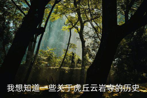 我想知道一些關于虎丘云巖寺的歷史