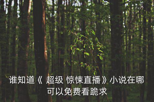 誰知道《 超級 驚悚直播》小說在哪可以免費看跪求
