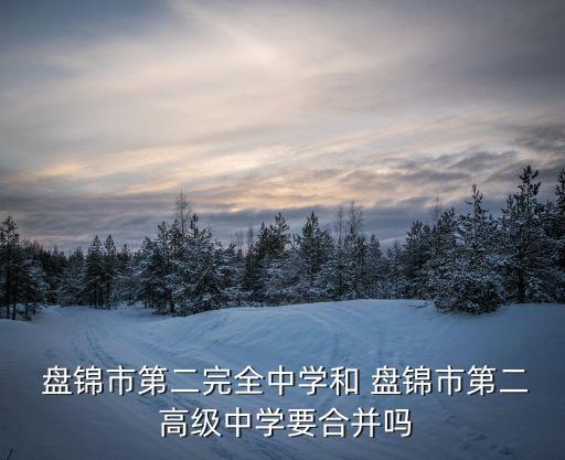 盤錦市第二完全中學(xué)和 盤錦市第二 高級(jí)中學(xué)要合并嗎