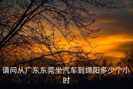 請問從廣東東莞坐汽車到綿陽多少個小時