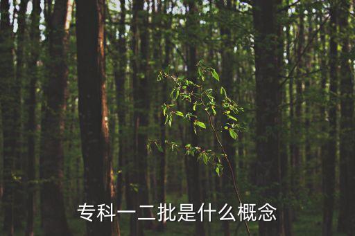 專科一二批是什么概念
