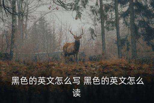 黑色用英語怎么說,這些黑色幽靈有何來頭?
