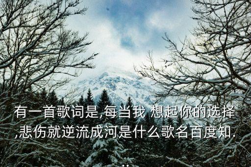 每當我想起你,如果時間可以倒流，我會和你在一起