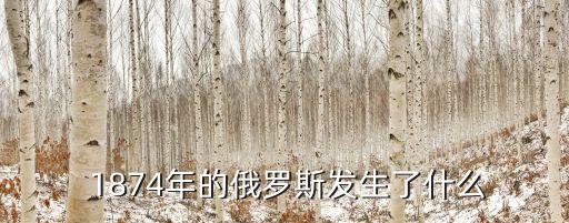  1874年的俄羅斯發生了什么