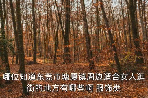 哪位知道東莞市塘廈鎮周邊適合女人逛街的地方有哪些啊 服飾類
