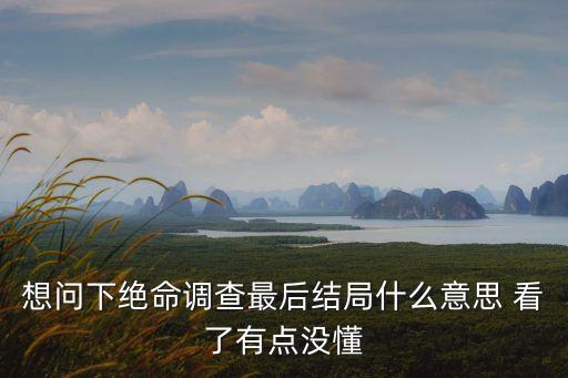 絕命調(diào)查，電影絕命調(diào)查有個(gè)地方?jīng)]看懂