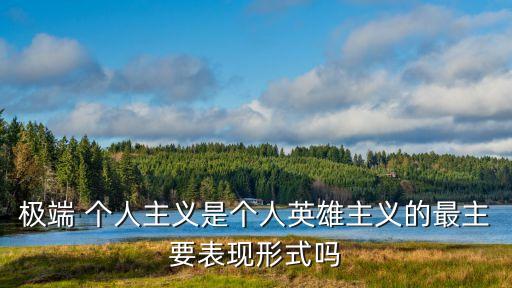 極端個人主義,極端個人主義是一種理念超越個人利益的追求