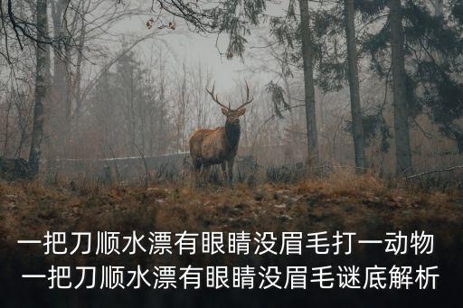 一把刀順水漂有眼睛沒眉毛是什么，一把刀順水漂有眼睛沒眉毛打一字是什么字