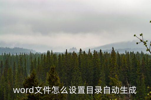 word文件怎么設置目錄自動生成
