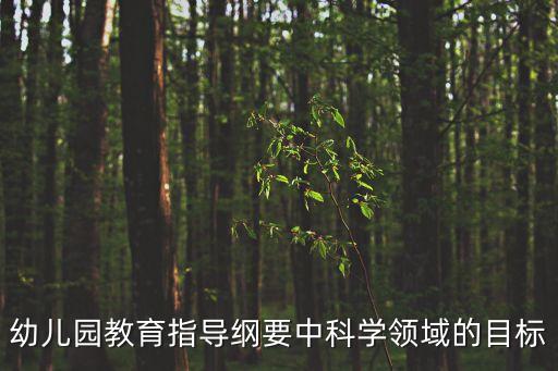 幼兒園教育指導(dǎo)綱要中科學(xué)領(lǐng)域的目標(biāo)