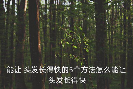 能讓 頭發長得快的5個方法怎么能讓 頭發長得快