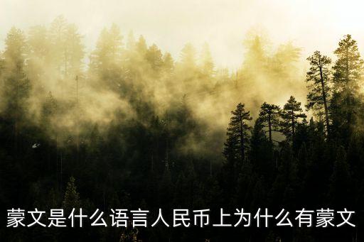蒙文是什么語言人民幣上為什么有蒙文