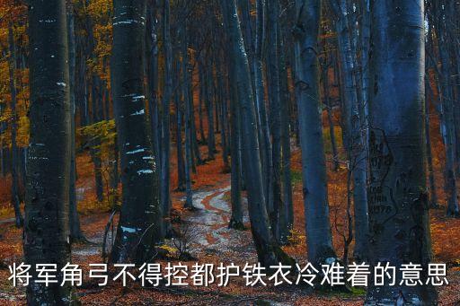 將軍角弓不得控，將軍角弓不得控中的角是什么意思